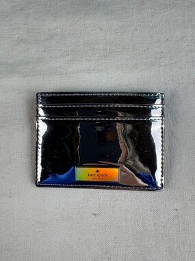 Kate Spade Bridget Mirror Metallic Small Slim Card Holder Wallet KM559